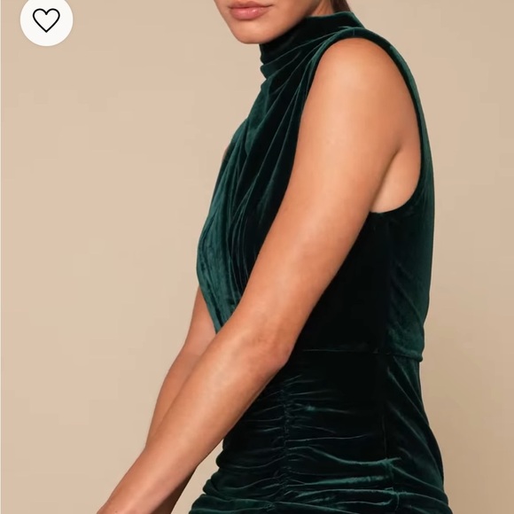 Lulu's Dark Green Velvet Maxi Dress - Picture 3 of 9